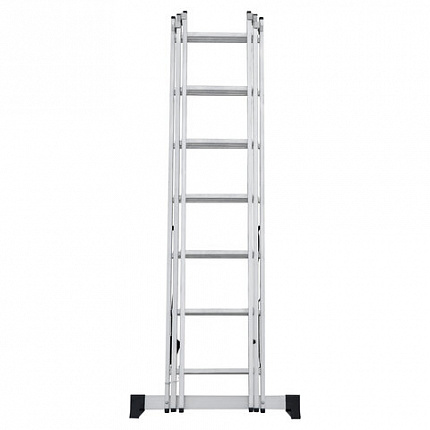 Лестница-трансформер 3-х секционная 3х7 ступеней, высота 4,5 м (3 секции по 1,9 м), нагрузка 150 кг, алюминий, НОВАЯ ВЫСОТА, 1230307