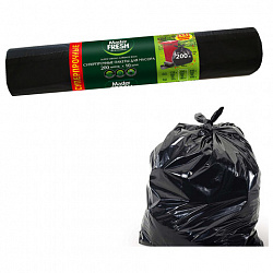 Мешки для мусора 200 л, XXXL, суперпрочные, черные, 34 мкм, 10 шт., MASTER FRESH