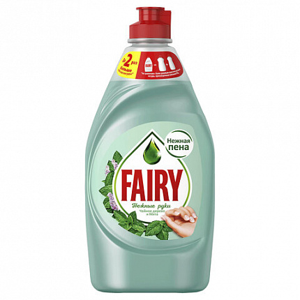 Средство для мытья посуды, 450 мл, FAIRY (Фейри) "Нежные руки", "Чайное дерево и мята"