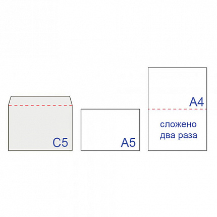 Конверты С5 (162х229 мм), отрывная лента, "Куда-Кому", 80 г/м2, КОМПЛЕКТ 50 шт., внутренняя запечатка, С50.15.50С