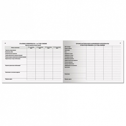 Медицинская карта "История развития ребенка", форма №112, 96 л., картон, А5 (205х150 мм), для девочки, STAFF, 130230
