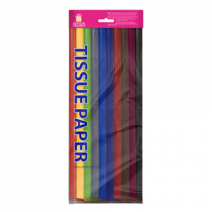 Цветная бумага ТИШЬЮ 17г/м2, 50х66см, 20 листов 10 цветов интенсив ассорти, ЗОЛОТАЯ СКАЗКА, 116494