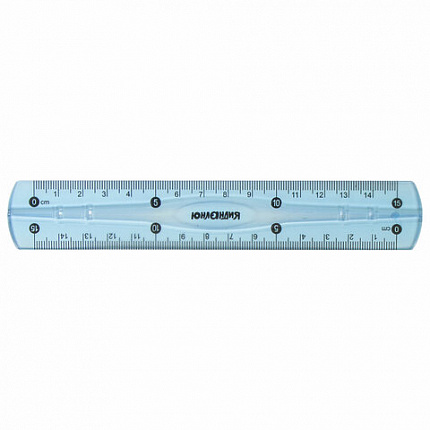 Набор чертежный малый гибкий ЮНЛАНДИЯ "FLEX" (линейка 15 см, 2 треугольника, транспортир), пенал, 210681