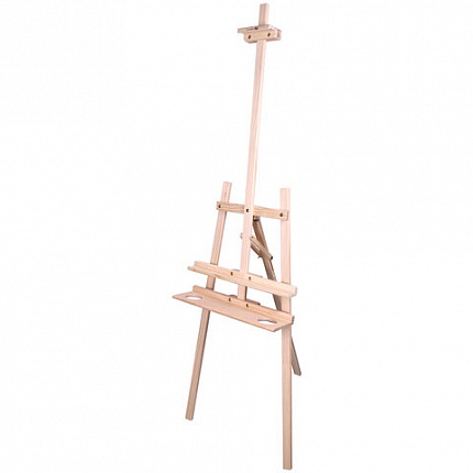 Мольберт напольный из сосны Лира с полкой, 170х55х70 см, высота холста до 107 см, BRAUBERG ART CLASSIC, 192261