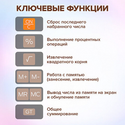 Калькулятор настольный BRAUBERG DIGITAL-12-BG (151х152 мм), 12 разрядов, двойное питание, БЕЖЕВЫЙ, 272970