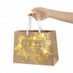 Пакет подарочный (1 шт.) новогодний, 27х11х20 см, "Shiny Kraft", фольга, ассорти, ЗОЛОТАЯ СКАЗКА, 592437
