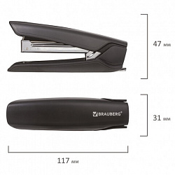 Степлер №10 BRAUBERG "ULTRA", до 20 листов, с антистеплером, черный, 228754