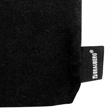 Сумка шоппер BRAUBERG, канвас, 40х35 см, черный, "Minimal", 274649