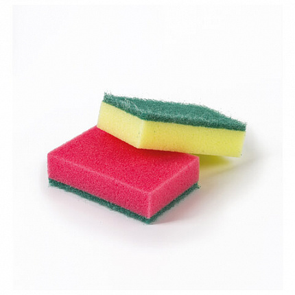 Губки для посуды 9,6х6,4х2,7 см, КОМПЛЕКТ 10 шт., MAXI, поролон с абразивным слоем, LAIMA К0003, 601552