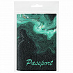 Обложка для паспорта натуральная кожа флоттер, принт "Дым", цвет черный, BRAUBERG, 238869