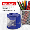 Точилка электрическая BRAUBERG "STANDARD", 2 отверстия для карандашей (включая утолщенные), питание от 4 батареек АА, 228423