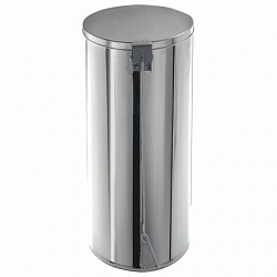 Ведро мусорное с педалью 30 литров, УСИЛЕННОЕ, кольцо под мешок, хром, нержавеющая сталь, ТИТАН