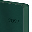 Ежедневник датированный 2027 А5 138х213 мм BRAUBERG Flexi, под кожу, гибкий, глубокий зеленый, 118221
