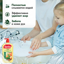 Гель для мытья посуды 900 г, SANITA "Мандарин и белый чай", дозатор, 27861