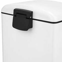 Ведро мусорное с педалью 6 л, крышка с доводчиком, белое матовое, металл, LAIMA ULTRA, 701569