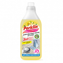 Средство для мытья пола и стен, СУПЕРКОНЦЕНТРАТ 1 л, PERKLIN (ПЕРКЛИН), "Лимонная свежесть", ручное / робот-пылесос, 702405