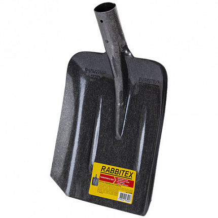 Лопата совковая без черенка 22х35 см, ребра жесткости, рельсовая сталь, RABBITEX (РАББИТЕКС) "RAIL STEEL", 700488