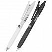 Ручка шариковая автоматическая С УДЛИНЕННЫМ ГРИПОМ BRAUBERG "BLACK & WHITE", СИНЯЯ, пишущий узел 0,5 мм, линия письма 0,35 мм, 144462