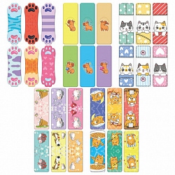 Закладки для книг МАГНИТНЫЕ, "ЯРКИЙ МИКС", комплект 30 штук, 35x25 мм, FUNSTER (ФАНСТЕР), 116657