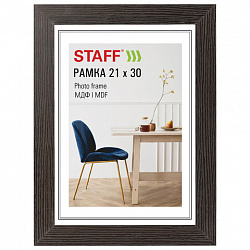 Рамка 21х30 см, небьющаяся, багет 30 мм, МДФ, STAFF "Style", цвет венге, 391338