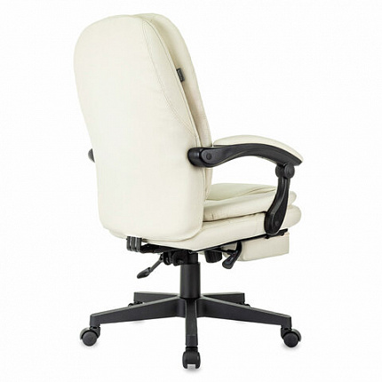 Кресло офисное CH-868N-BF, синхромеханизм, подставка для ног, экокожа, бежевое, 2018357