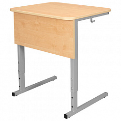 Стол-парта 1-местный, регулируемый угол, СУТ.54-01, 600х500х520-640 мм, рост 2-4, серый каркас, ЛДСП клён