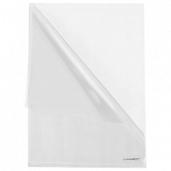 Папка-уголок жесткая А4 BRAUBERG UNIVERSAL, прозрачная, 0,15 мм, со штрихкодом, 273049