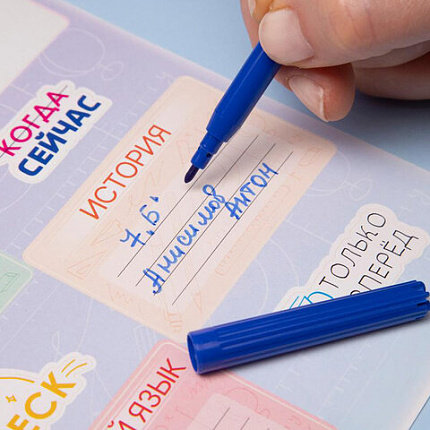 Наклейки ПРЕДМЕТНЫЕ для маркировки школьных принадлежностей, НАБОР 4 листа, 40 наклеек, HATBER, 4Н5н