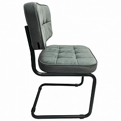 Стулья КОМПЛЕКТ 2 шт., РС14М, черный каркас, велюр, графит, разобранные