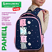 Ранец BRAUBERG KIDS START, 1 отделение, 2 кармана, "Четыре котика", 35х26х13 см, 273150