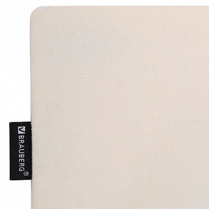 Сумка-шоппер BRAUBERG PREMIUM, канвас, 40х35 см, на кнопке, карман, бежевый, "Tic-tac-toe", 271902