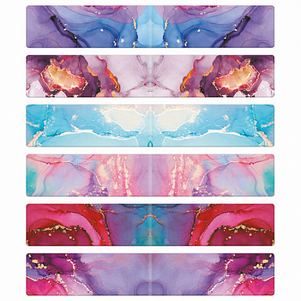 Закладки для книг МАГНИТНЫЕ, "АССОРТИ 5 ДИЗАЙНОВ ABSTRACTION", набор 6 штук, 60x20 мм, FUNSTER, 116653