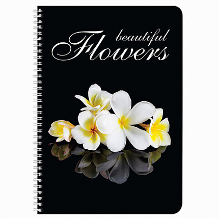 Тетрадь А4, 96 л., BRAUBERG, гребень, клетка, обложка картон, КРАСИВЫЕ ЦВЕТЫ, 403072