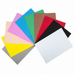 Пористая резина/фоамиран А4, 2 мм, НАБОР №2, 10 листов, 10 цветов, яркие цвета, ОСТРОВ СОКРОВИЩ, 660074