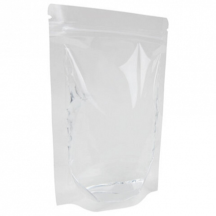 Пакеты дой-пак с замком ZIP LOCK, прозрачные, 100х150 + 30 мм, КОМПЛЕКТ 100 штук, 70 мкм, BRAUBERG, 700695