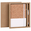 Блокнот в наборе с ручкой А5, 145х213 мм, BRAUBERG "Cork", под кожу, ЭКО обложка, 80 листов, бежевый, 116864