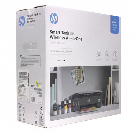 МФУ струйное HP Smart Tank 515 "3 в 1" А4, 11 стр./мин, 4800х1200, Wi-Fi, Bluetooth, сетевая карта, СНПЧ, 1TJ09A