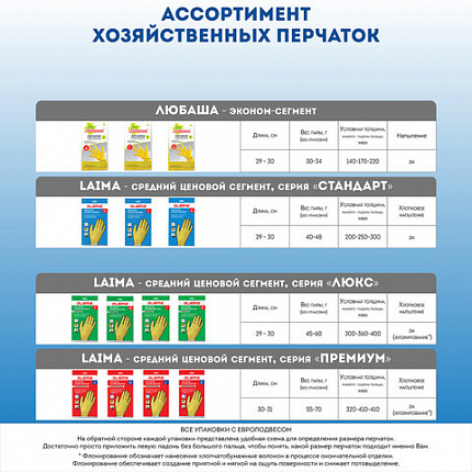 Перчатки МНОГОРАЗОВЫЕ латексные ЛЮБАША "ЭКОНОМ", хлопчатобумажное напыление, размер 7-8, M (средний), желтые, вес 30 г, 603784