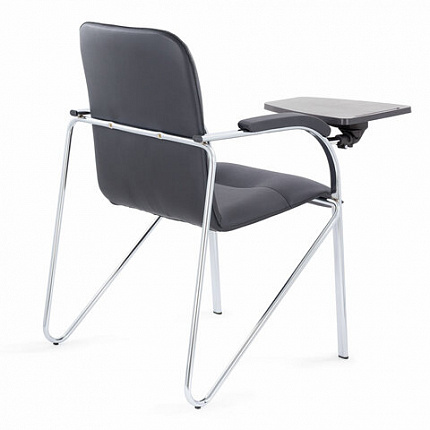 Кресло со столом BRABIX "Samba CF-108 BOX-2", хром каркас, кожзам черный, разобрано, 533218