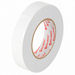 Клейкая двухсторонняя лента 25 мм х 8 м, НА ВСПЕНЕННОЙ ОСНОВЕ, 1 мм, прочная, BRAUBERG, 600487