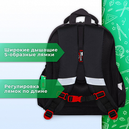 Ранец BRAUBERG KIDS STANDARD, 2 отделения, "Мощные бойцы", 36х28х14 см, 273146