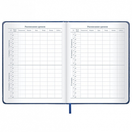 Дневник 1-11 класс 48 л., кожзам (твердая с поролоном), нашивка, BRAUBERG IGUANA, синий, 107226