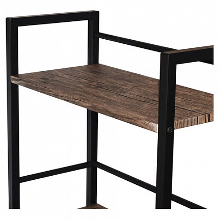 Стол на металлокаркасе BRABIX "LOFT CD-005", 1200х520х1200 мм, 3 полки, цвет морёный дуб, 641221