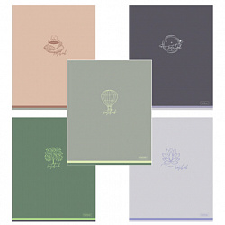 Тетрадь А5 48 л., HATBER скоба, клетка, Soft-touch ламинация, "Лаконично" (микс в спайке), 090520, 48Т5лВ1