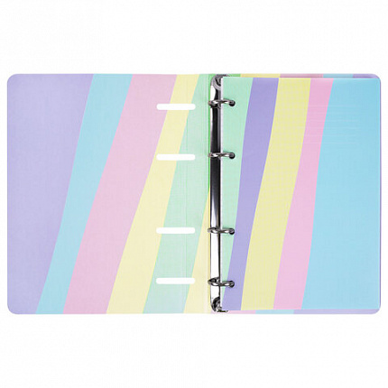 Тетрадь на кольцах А5 160х212 мм, 120 л., картон, матовая ламинация, клетка, BRAUBERG, кросс-серия PASTEL, 405197