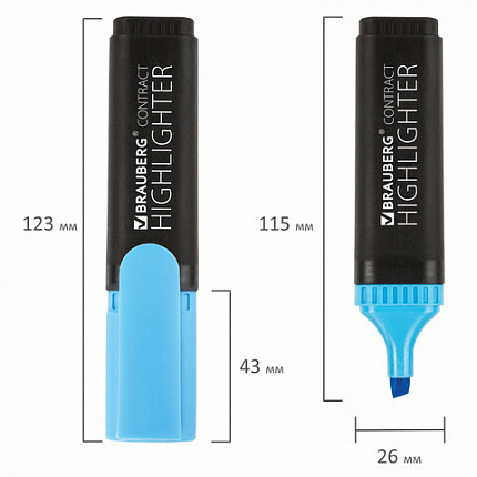 Набор текстовыделителей BRAUBERG 4 шт., АССОРТИ, "Contract", линия 1-5 мм, 150394
