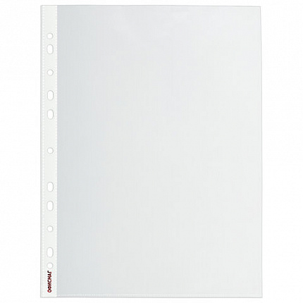 Папки-файлы перфорированные, А4, ОФИСМАГ, комплект 100 шт., гладкие, "Яблоко", 38 мкм, 224601