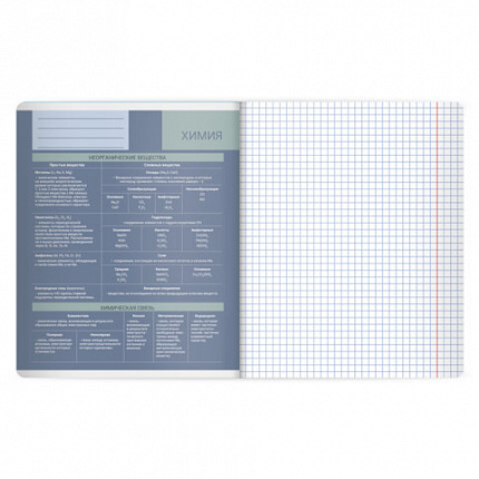 Тетрадь предметная MonoPastel 48л, пластиковая обложка, ХИМИЯ, клетка, подсказ, BRAUBERG, 405512
