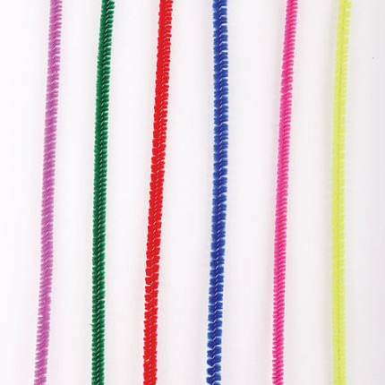 Проволока синельная для творчества "Пушистая", 6 цв., 30 шт., 0,3х30 см, ОСТРОВ СОКРОВИЩ, 661520