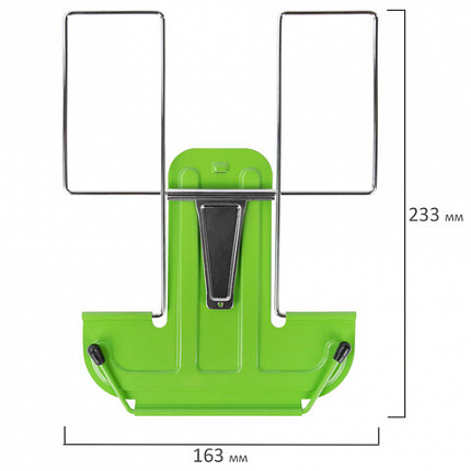 Подставка для книг и учебников металлическая, зеленая, BRAUBERG LINE, 237967